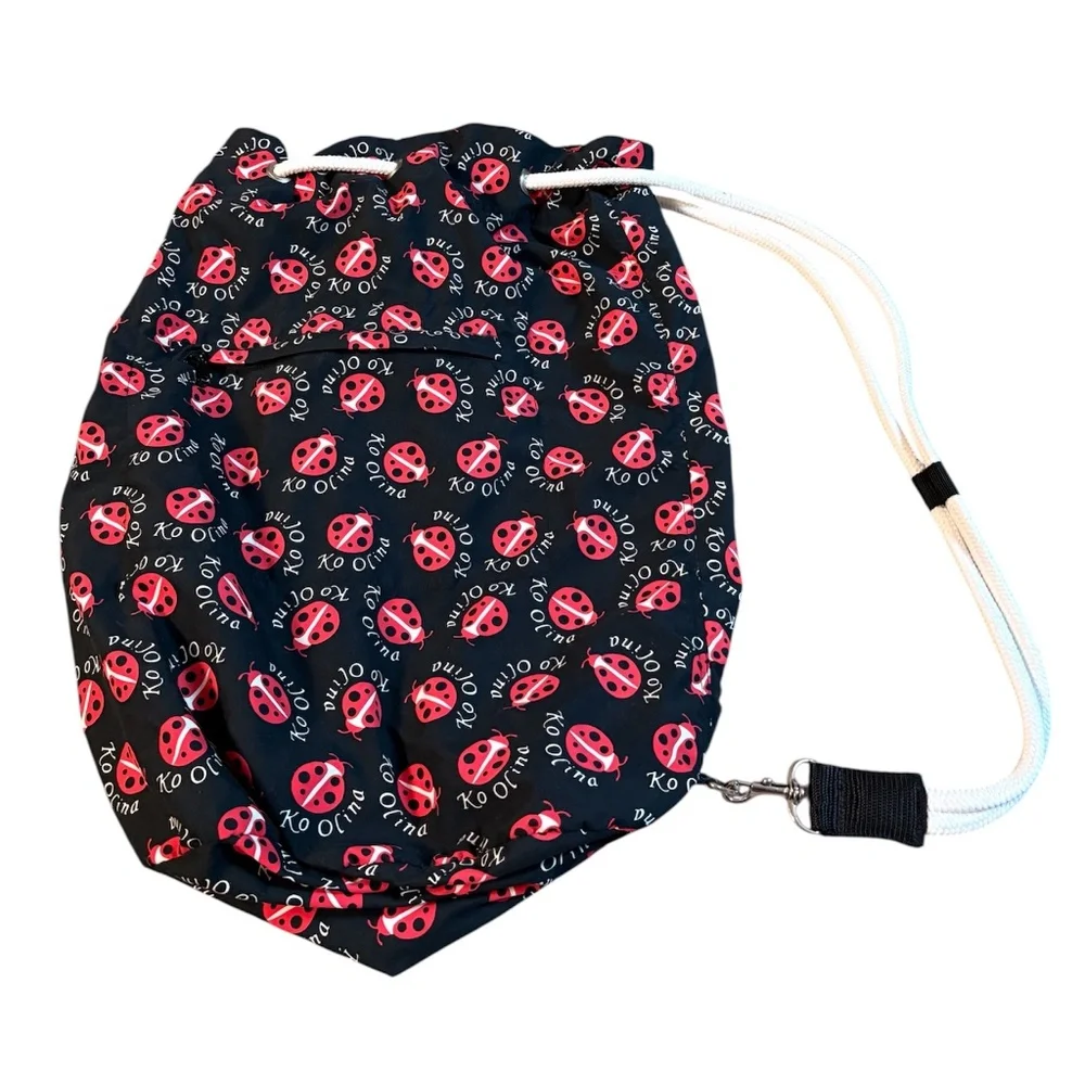 Ko Olina ladybug drawstring backpack with zipper pouch‎